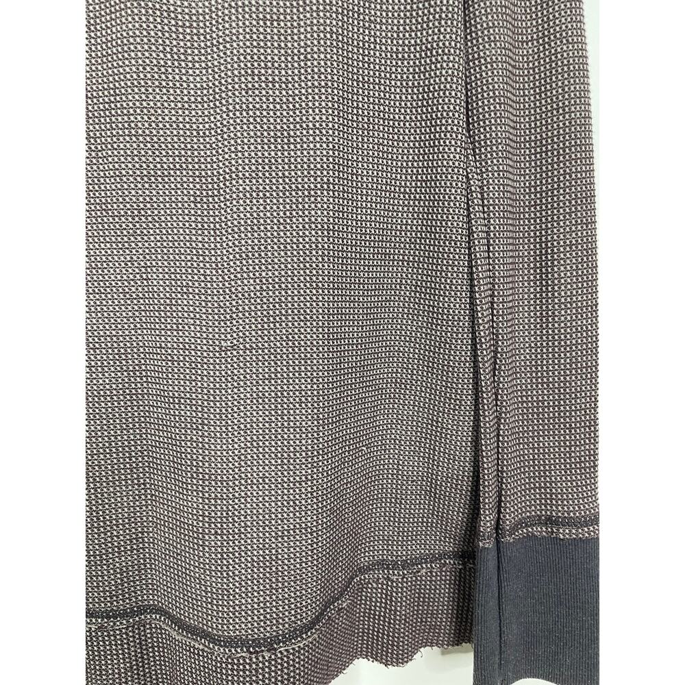 Free People Heathered Gray Waffle Knit Lace Yoke Henley - Picture 6 of 6